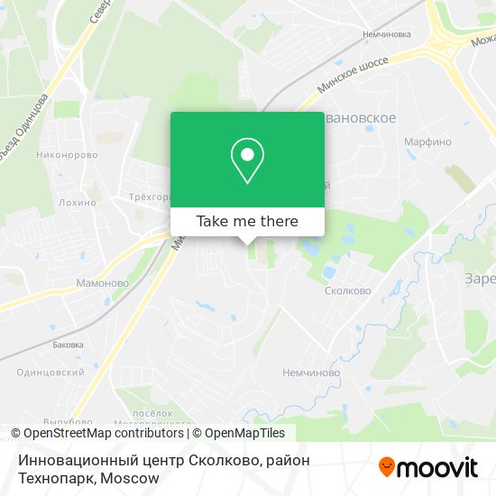 Инновационный центр Сколково, район Технопарк map