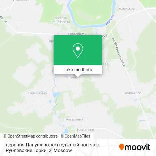 деревня Папушево, коттеджный поселок Рублёвские Горки, 2 map