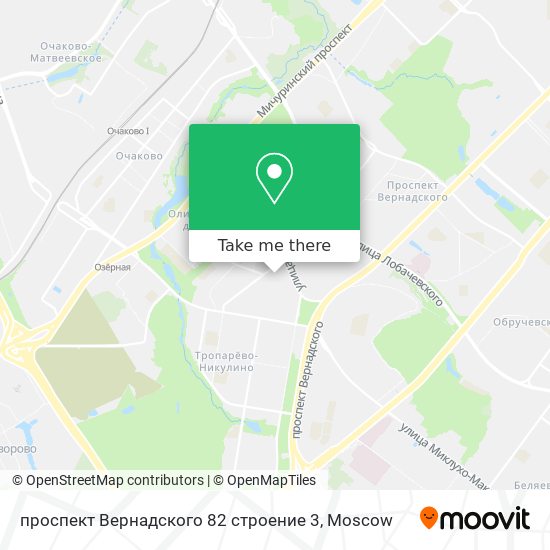 проспект Вернадского 82 строение 3 map