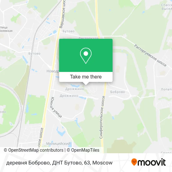 деревня Боброво, ДНТ Бутово, 63 map
