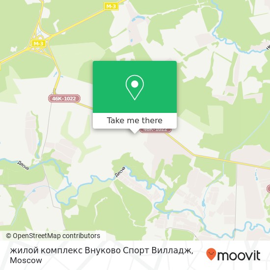 жилой комплекс Внуково Спорт Вилладж map