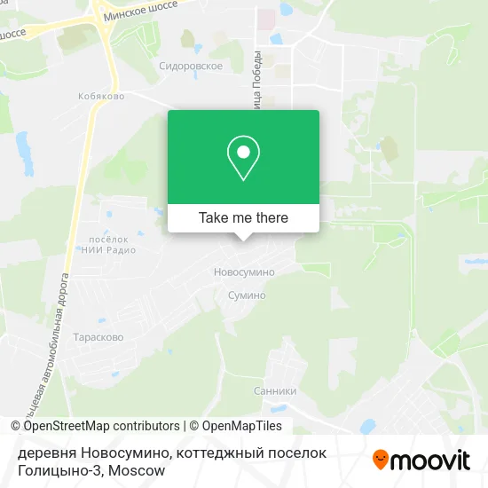 деревня Новосумино, коттеджный поселок Голицыно-3 map