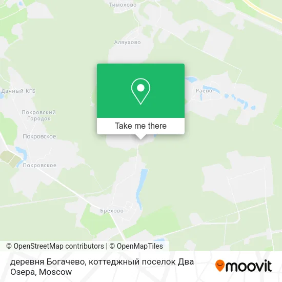 деревня Богачево, коттеджный поселок Два Озера map