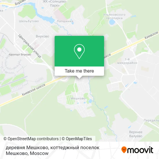 деревня Мешково, коттеджный поселок Мешково map