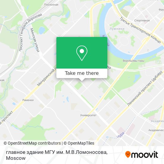 главное здание МГУ им. М.В.Ломоносова map