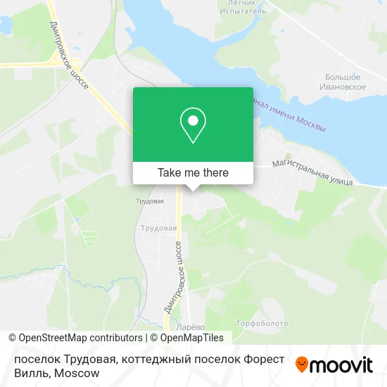поселок Трудовая, коттеджный поселок Форест Вилль map