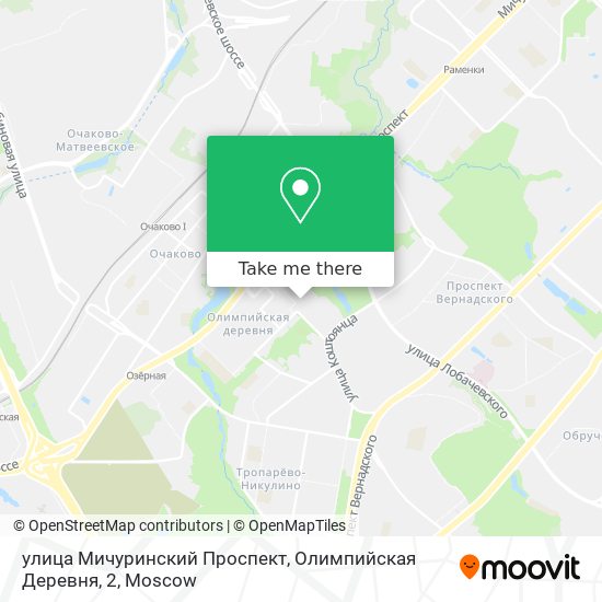 улица Мичуринский Проспект, Олимпийская Деревня, 2 map