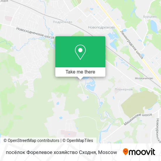 посёлок Форелевое хозяйство Сходня map