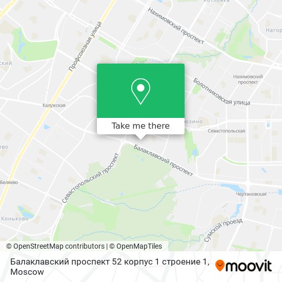 Балаклавский проспект 52 корпус 1 строение 1 map