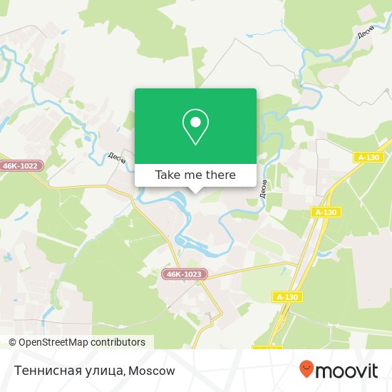 Теннисная улица map