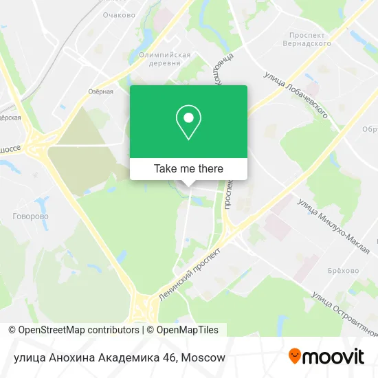 улица Анохина Академика 46 map