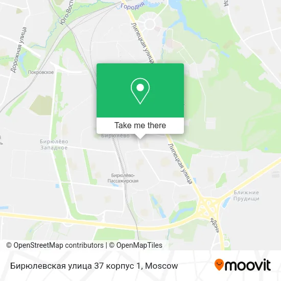 Бирюлевская улица 37 корпус 1 map