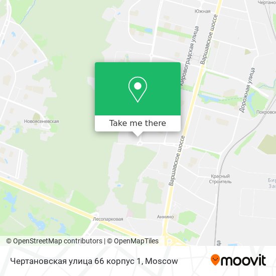 Чертановская улица 66 корпус 1 map