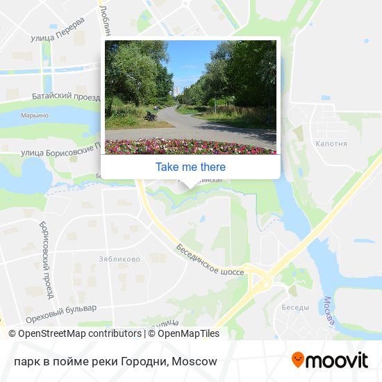 парк в пойме реки Городни map