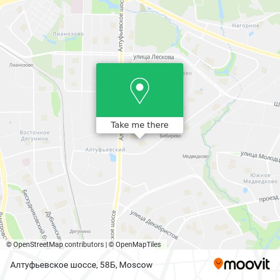 Алтуфьевское шоссе, 58Б map