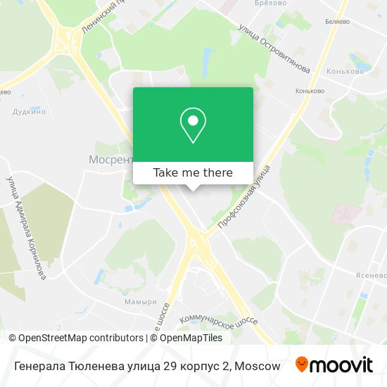 Генерала Тюленева улица 29 корпус 2 map