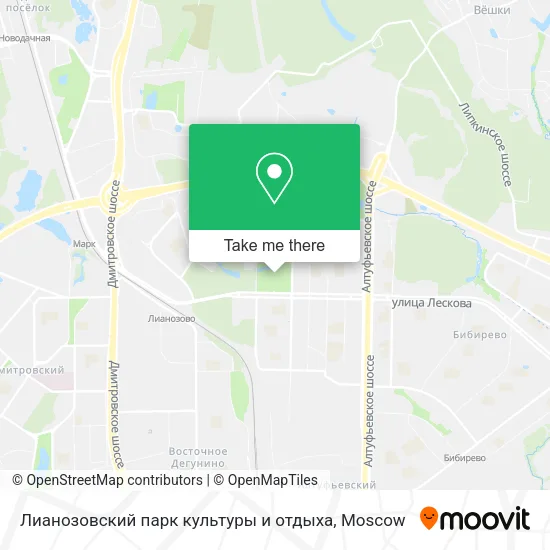 Лианозовский парк культуры и отдыха map