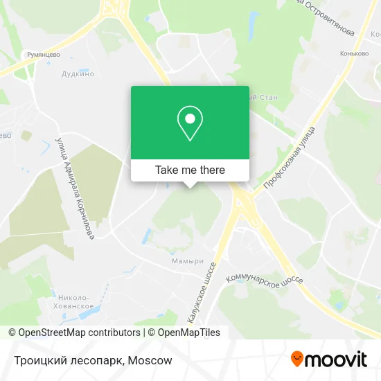 Троицкий лесопарк map