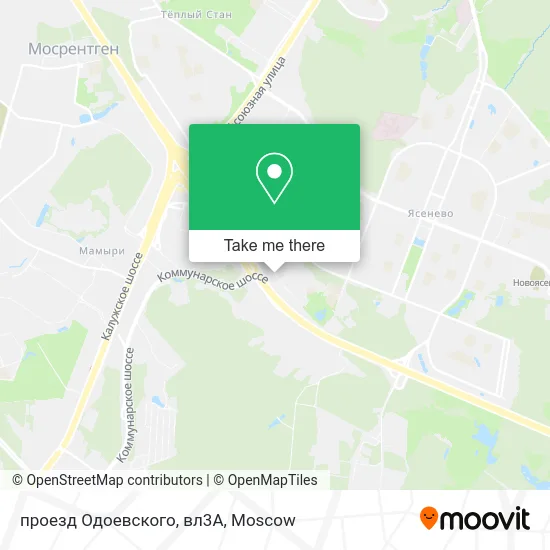 проезд Одоевского, вл3А map