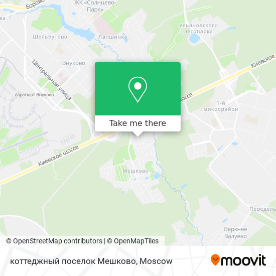 коттеджный поселок Мешково map