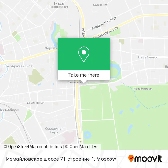 Измайловское шоссе 71 строение 1 map