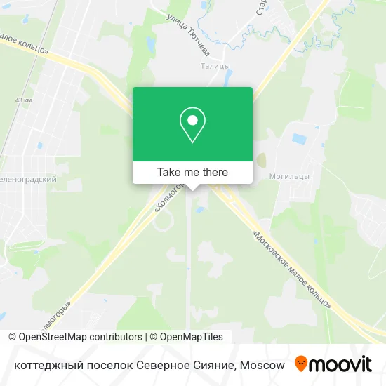 коттеджный поселок Северное Сияние map