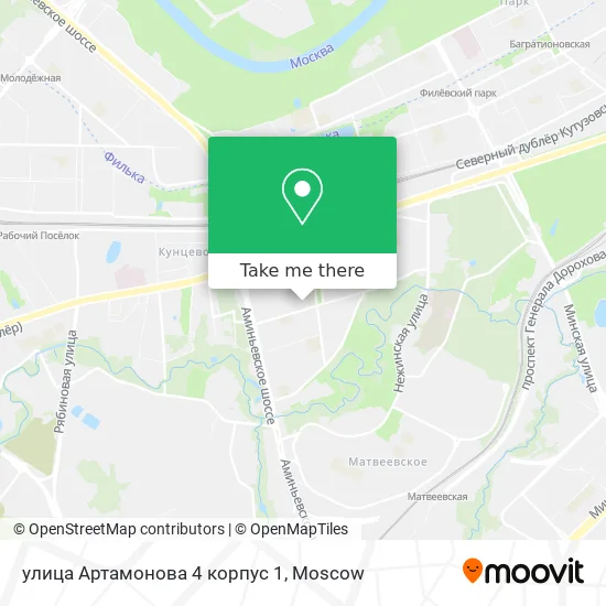 улица Артамонова 4 корпус 1 map