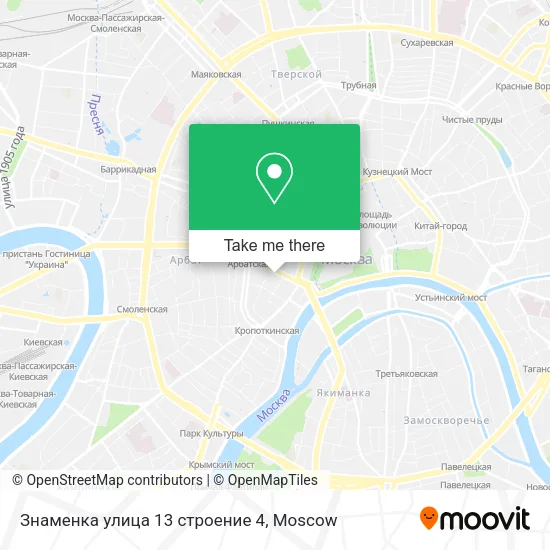 Знаменка улица 13 строение 4 map