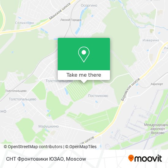 СНТ Фронтовики ЮЗАО map