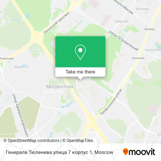 Генерала Тюленева улица 7 корпус 1 map