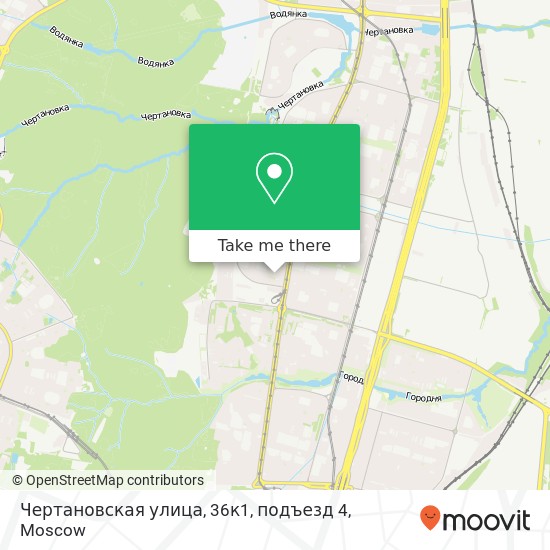 Чертановская улица, 36к1, подъезд 4 map