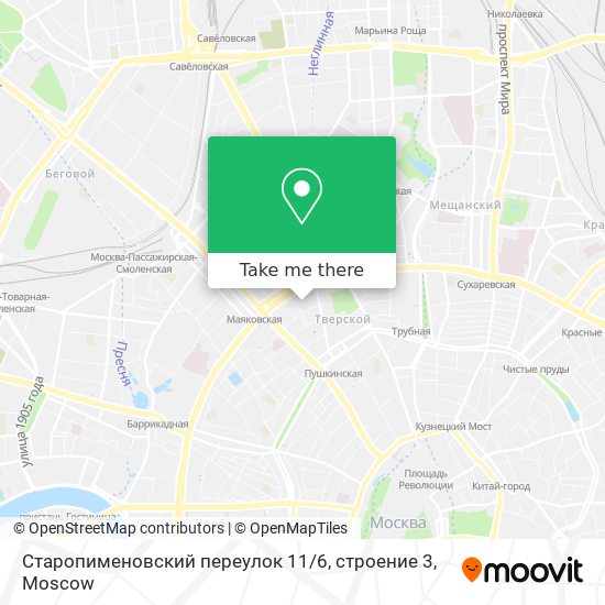 Старопименовский переулок 11 / 6, строение 3 map