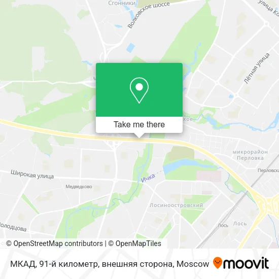 МКАД, 91-й километр, внешняя сторона map