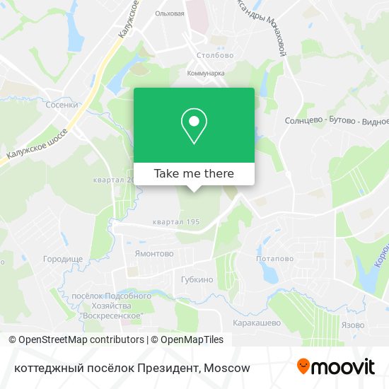 коттеджный посёлок Президент map