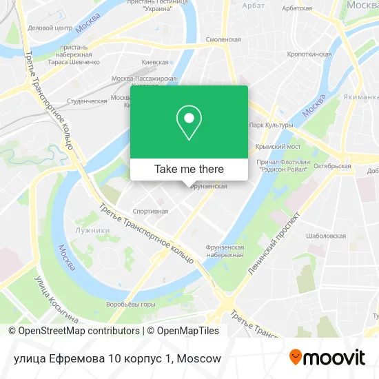 улица Ефремова 10 корпус 1 map