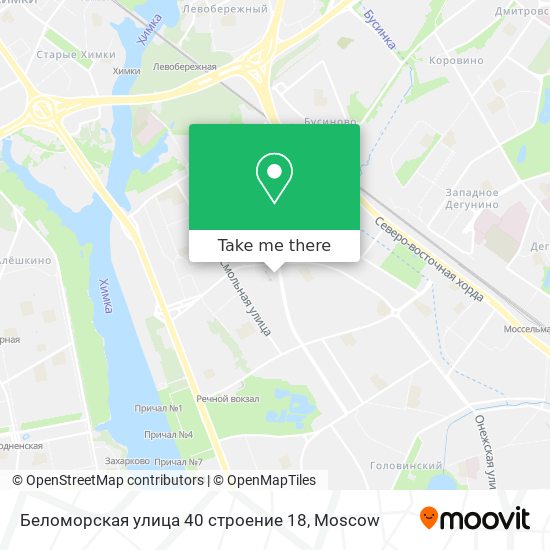 Беломорская улица 40 строение 18 map