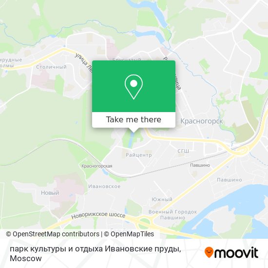 парк культуры и отдыха Ивановские пруды map