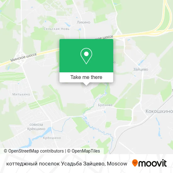 коттеджный поселок Усадьба Зайцево map