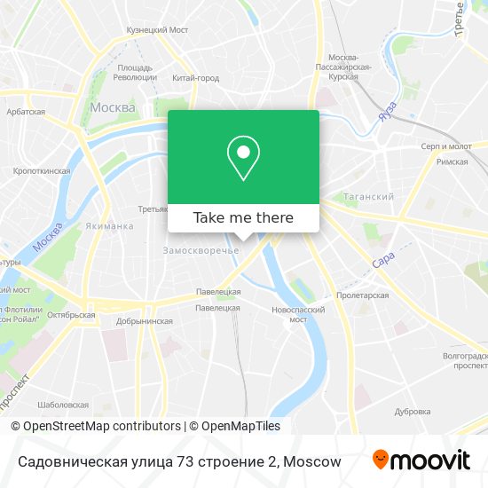 Садовническая улица 73 строение 2 map