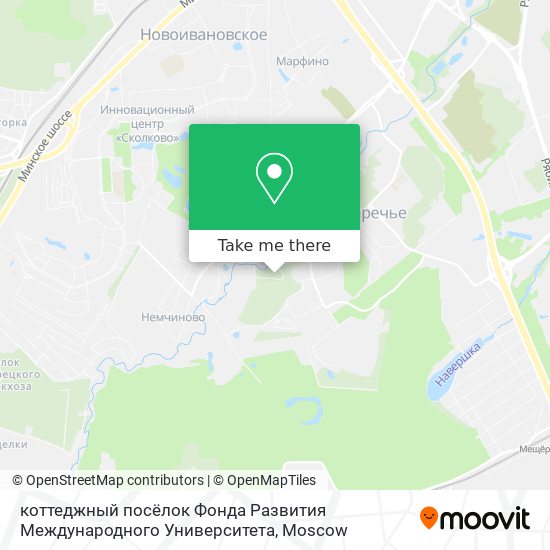 коттеджный посёлок Фонда Развития Международного Университета map