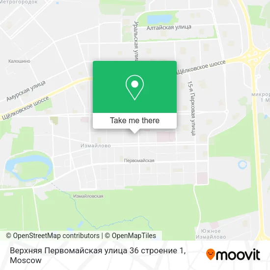 Верхняя Первомайская улица 36 строение 1 map
