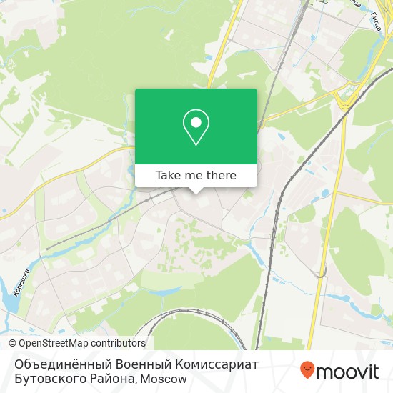 Объединённый Военный Комиссариат Бутовского Района map