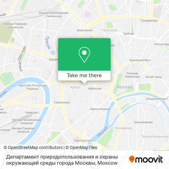 Департамент природопользования и охраны окружающей среды города Москвы map