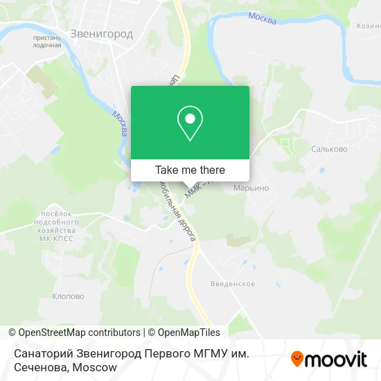 Санаторий Звенигород Первого МГМУ им. Сеченова map