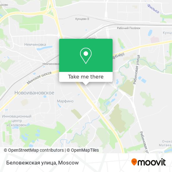 Беловежская улица map