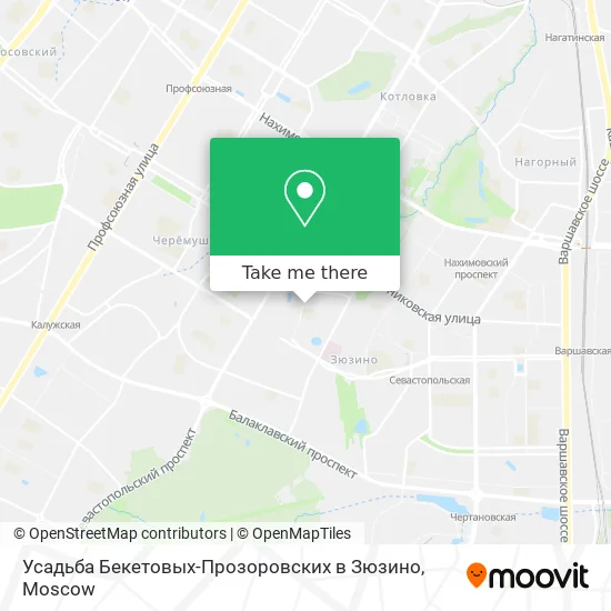 Усадьба Бекетовых-Прозоровских в Зюзино map