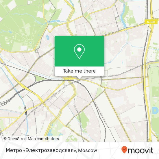 Метро «Электрозаводская» map