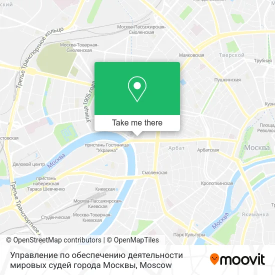 Управление по обеспечению деятельности мировых судей города Москвы map