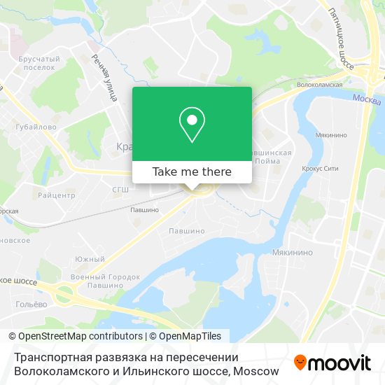 Транспортная развязка на пересечении Волоколамского и Ильинского шоссе map