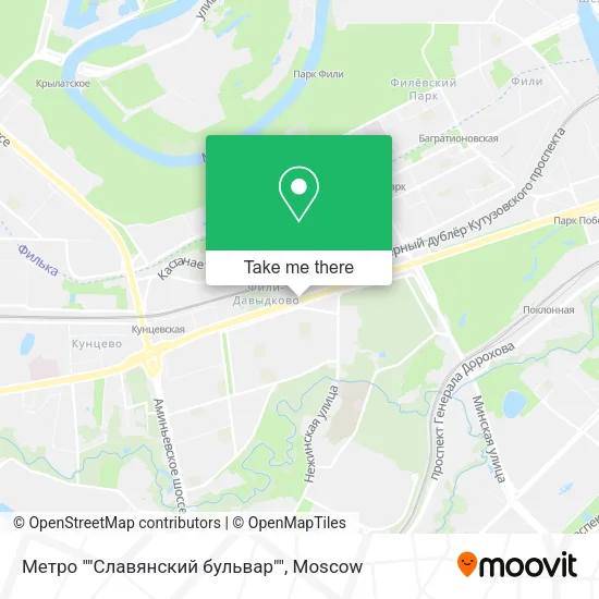 Метро ""Славянский бульвар"" map